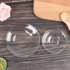 STOBOK 4pcs Clear Coffee Plates Round Cup Saucers Small Glass Plates Snack Plates Coffee Tea Saucer Drinkware Coffee Tea Dish for Home Kitchen