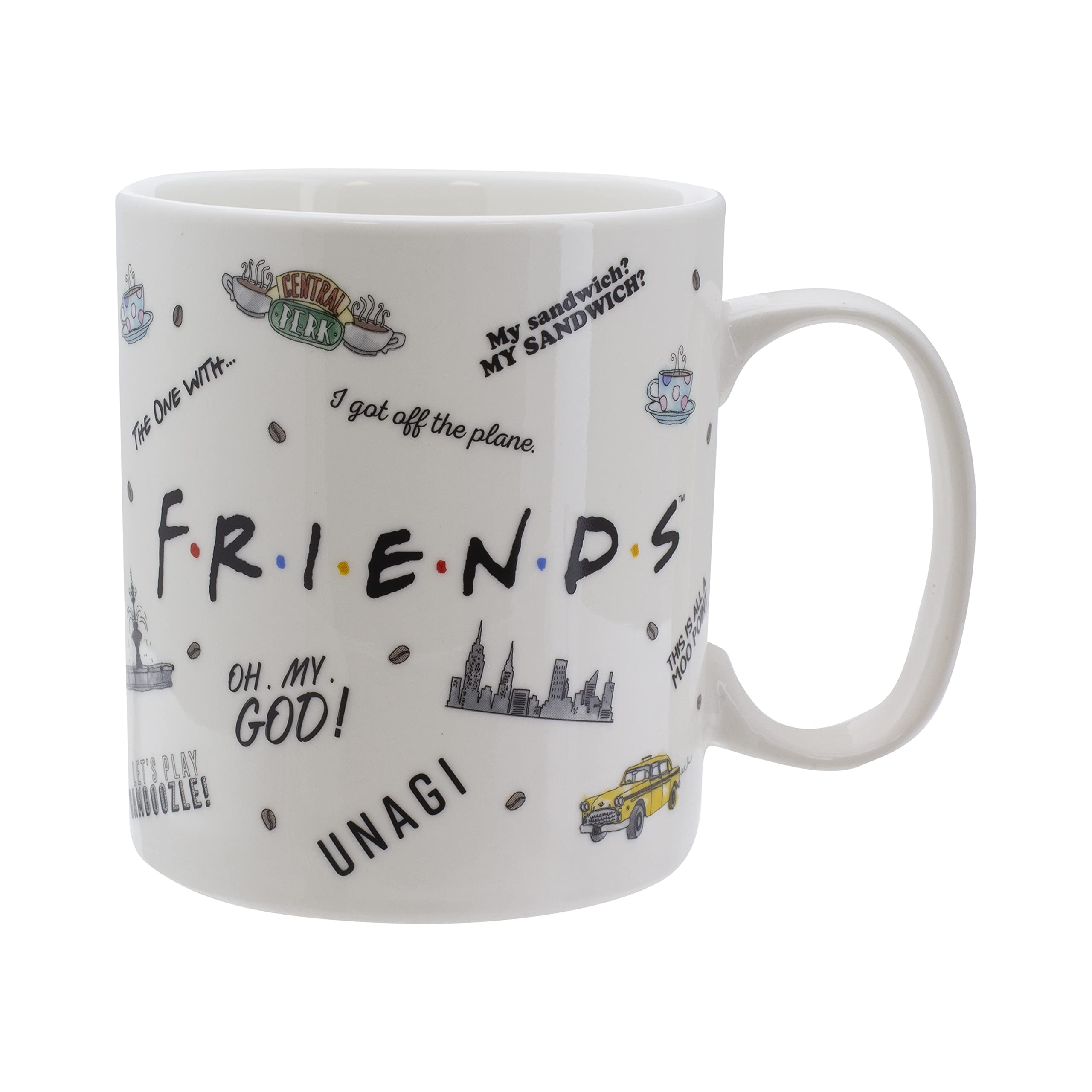 FRIENDS TV Show Mug Set, Pack of 2 Ceramic Mugs, Officially Licensed Merchandise,300 milliliters