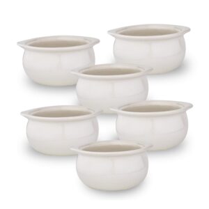 upper midland products 6 pk 12oz french onion soup crocks perfect for onion soup stews casserole restaurant style white