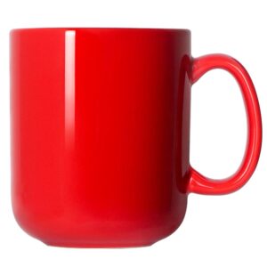 20 oz large coffee mug, harebe smooth ceramic tea cup for office and home, big capacity with handle, red
