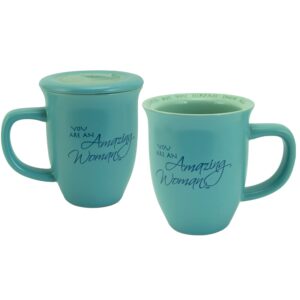 abbey gift blue (abbey & ca gift) amazing woman ceramic mug & coaster set (57829)