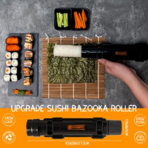 CHOMKIT Sushi Making Kit for Beginners, 25 in 1 Sushi Bazooka Kit with Sushi Mat, Sushi Mold, Sushi Knife, Chopsticks with Guide Book, Deluxe Edition DIY Sushi Machine for Kids