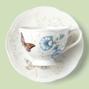 Lenox Porcelain 812099 Butterfly Meadow Monarch Cup And Saucer