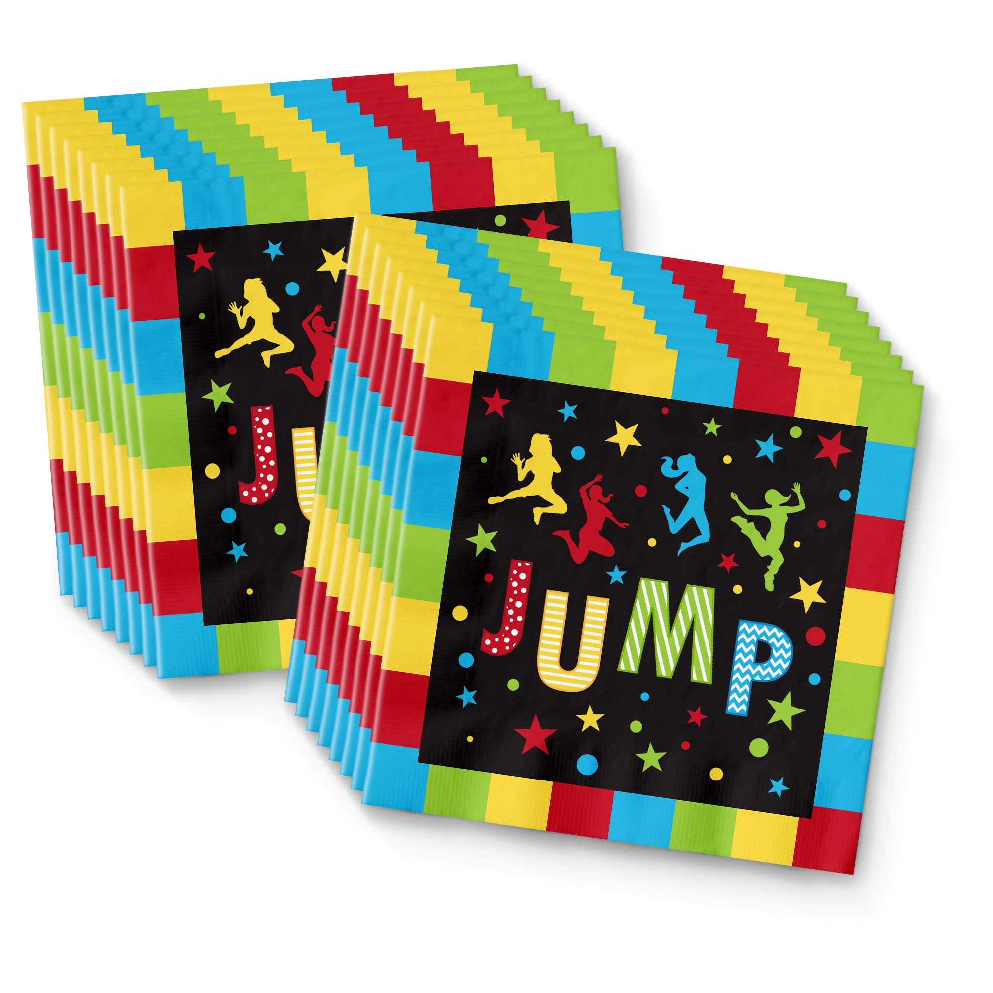 Jump! Bounce House Trampoline Party Supplies Set Plates Napkins Cups Tableware Kit for 16