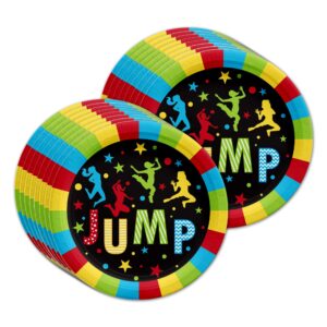 Jump! Bounce House Trampoline Party Supplies Set Plates Napkins Cups Tableware Kit for 16