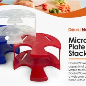 DoubleWave 2-in-1, 2-Tiered Sturdy Microwave Plate Stacker and Food Display Heats Two Dinner Plates at Once. No Wilting, BPA and Melamine Free is Like Adding an Extra Shelf to Your Microwave (Neutral)