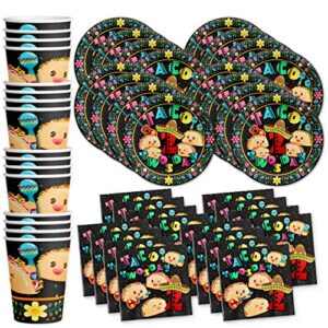 taco twosday 2nd birthday party supplies set plates napkins cups tableware kit for 16