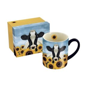 lang surrounded by sunflowers 14 oz. mug by lowell herrero (10995021068), 1 count (pack of 1), multicolored