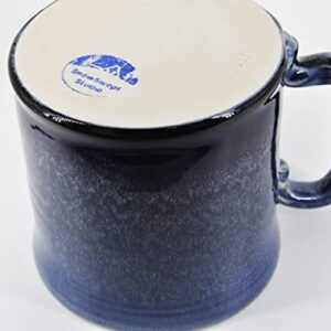 SnowSwept Studio Handmade Ceramic Coffee Mug - Ol' Blue with White Frost 14oz