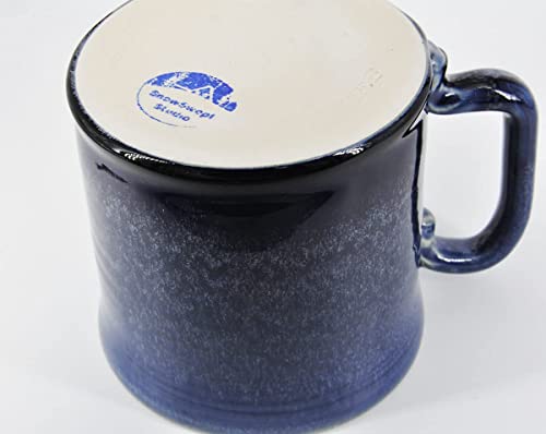 SnowSwept Studio Handmade Ceramic Coffee Mug - Ol' Blue with White Frost 14oz