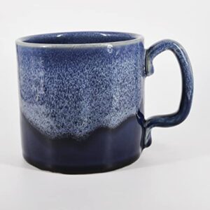 SnowSwept Studio Handmade Ceramic Coffee Mug - Ol' Blue with White Frost 14oz