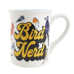 enesco our name is mud bird nerd fowl language coffee mug, 16 ounce, multicolor