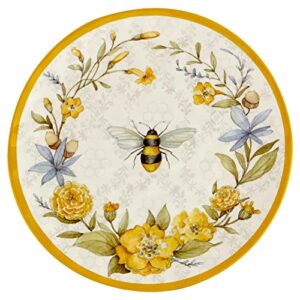 certified international bee sweet 11" melamine dinner plate, set of 6, multicolor, large