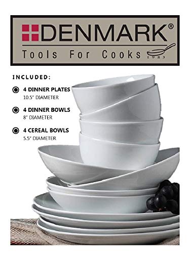 Denmark White Catering 4 Pack Dinnerware Sets- Parties, Weddings, Holiday, 4 Pack Tall 20 Ounce Latte Mug