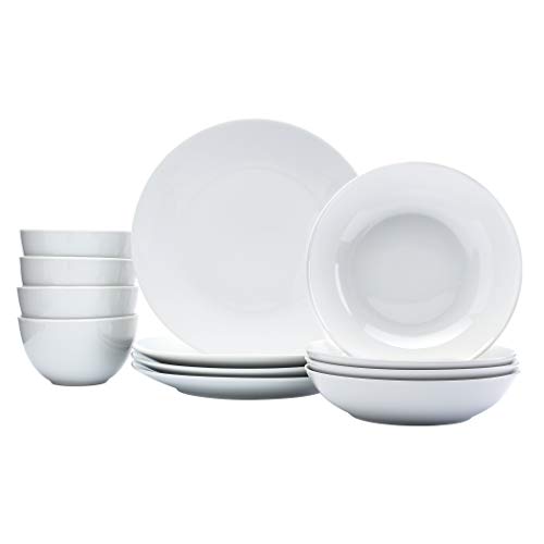 Denmark White Catering 4 Pack Dinnerware Sets- Parties, Weddings, Holiday, 4 Pack Tall 20 Ounce Latte Mug