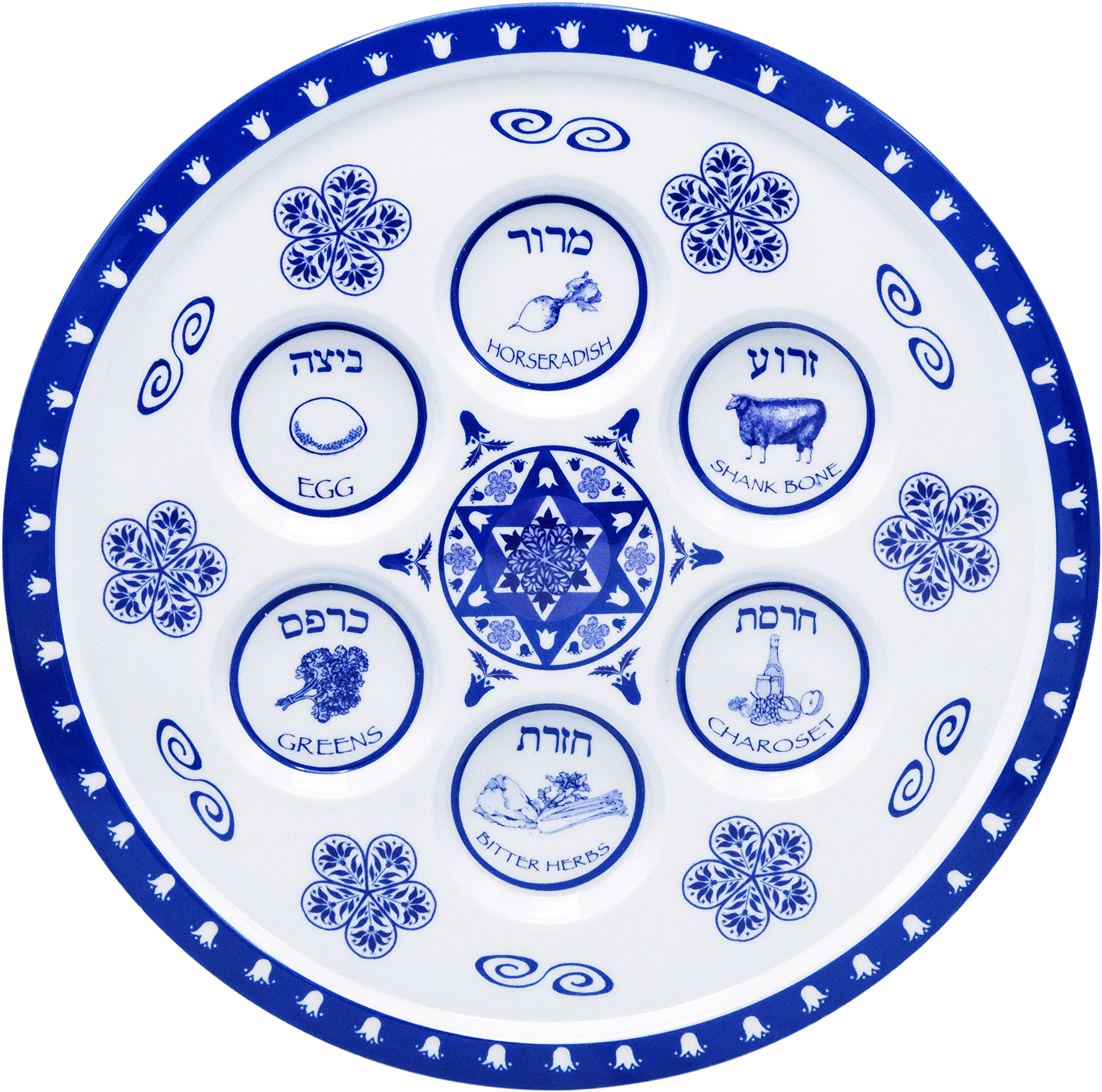 The Dreidel Company Seder Plate Passover Plate Melamine Renaissance Design Passover Seder Plates