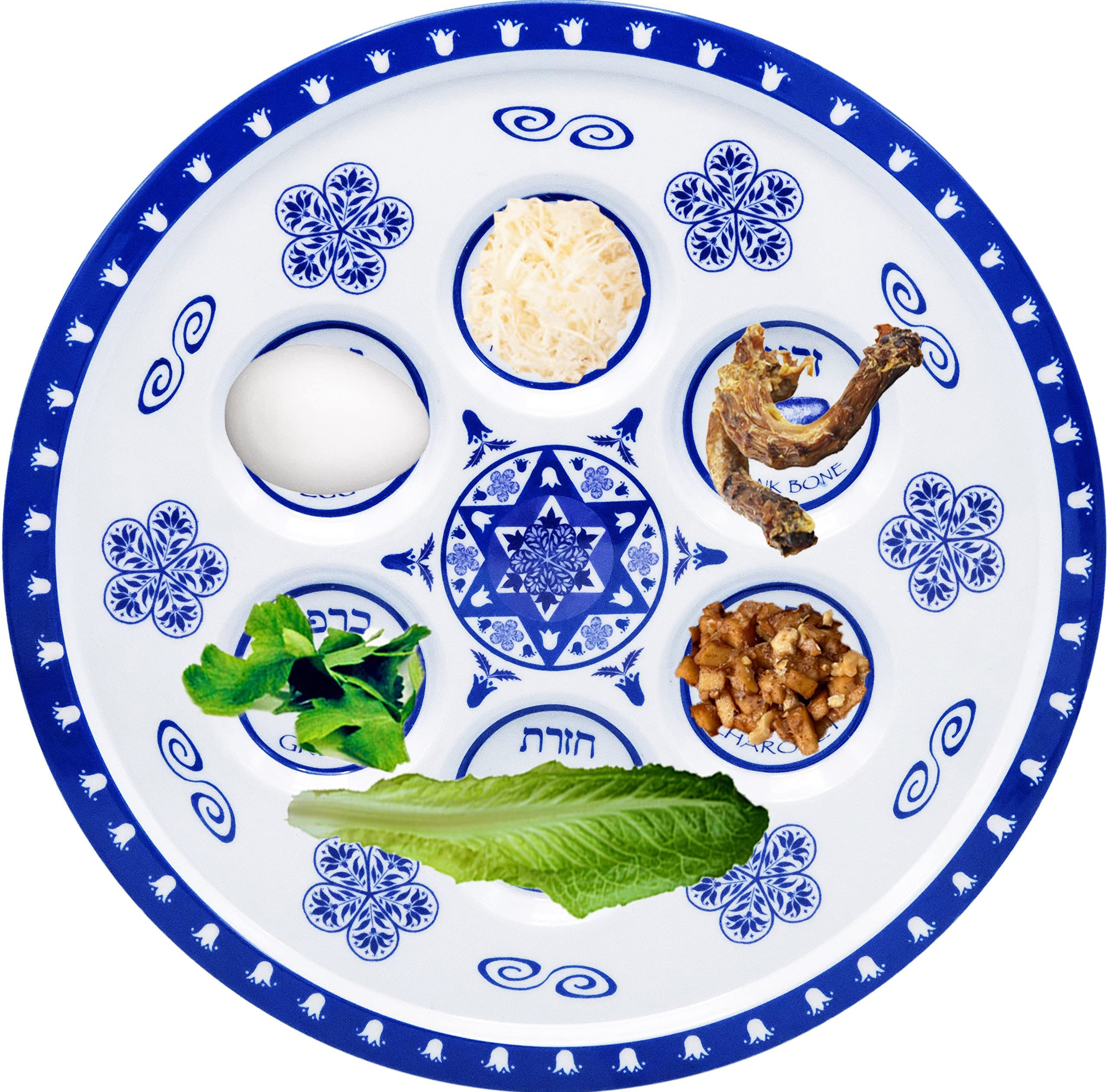 The Dreidel Company Seder Plate Passover Plate Melamine Renaissance Design Passover Seder Plates