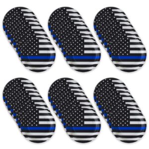 havercamp police-thin blue line 9” plates (48 pack)! 48 lg. round dinner plates in the official thin blue line flag pattern.