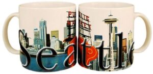 americaware - city of seattle souvenir ceramic coffee mug / cup - 18oz