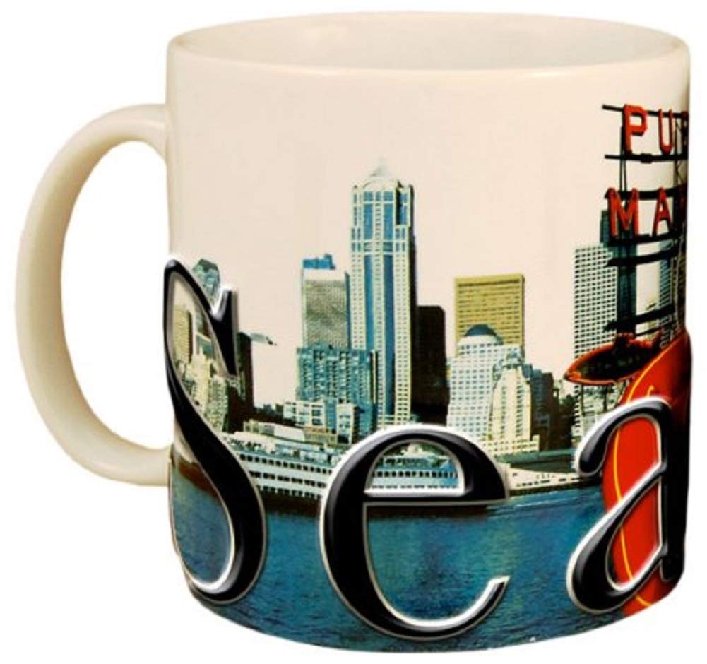 Americaware - City of Seattle Souvenir Ceramic Coffee Mug / Cup - 18oz