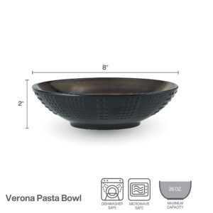 Gourmet Basics by Mikasa Verona Cream Set of 4 Pasta Bowls, 8 Inch