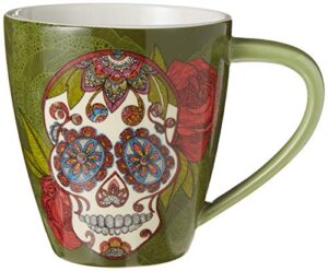 lang artisan sugar skull café mug , 17 oz, multi