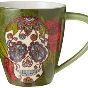 Lang Artisan Sugar Skull Café Mug , 17 oz, Multi