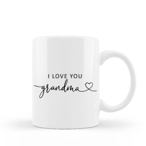 quicqod grandma gifts - i love you grandma white coffee mug - grandma gifts for birthday from grandkid granddaughter grandson, ceramic mug 11 oz