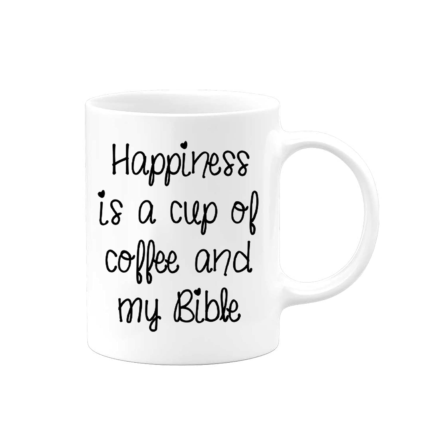 Happiness is a cup of coffee | Christian Gift Mug by Serenity Home Goods | tea cup Travel Mug | Present For Her Him Pastor Preacher Mom Dad Reverand Father Mother Day