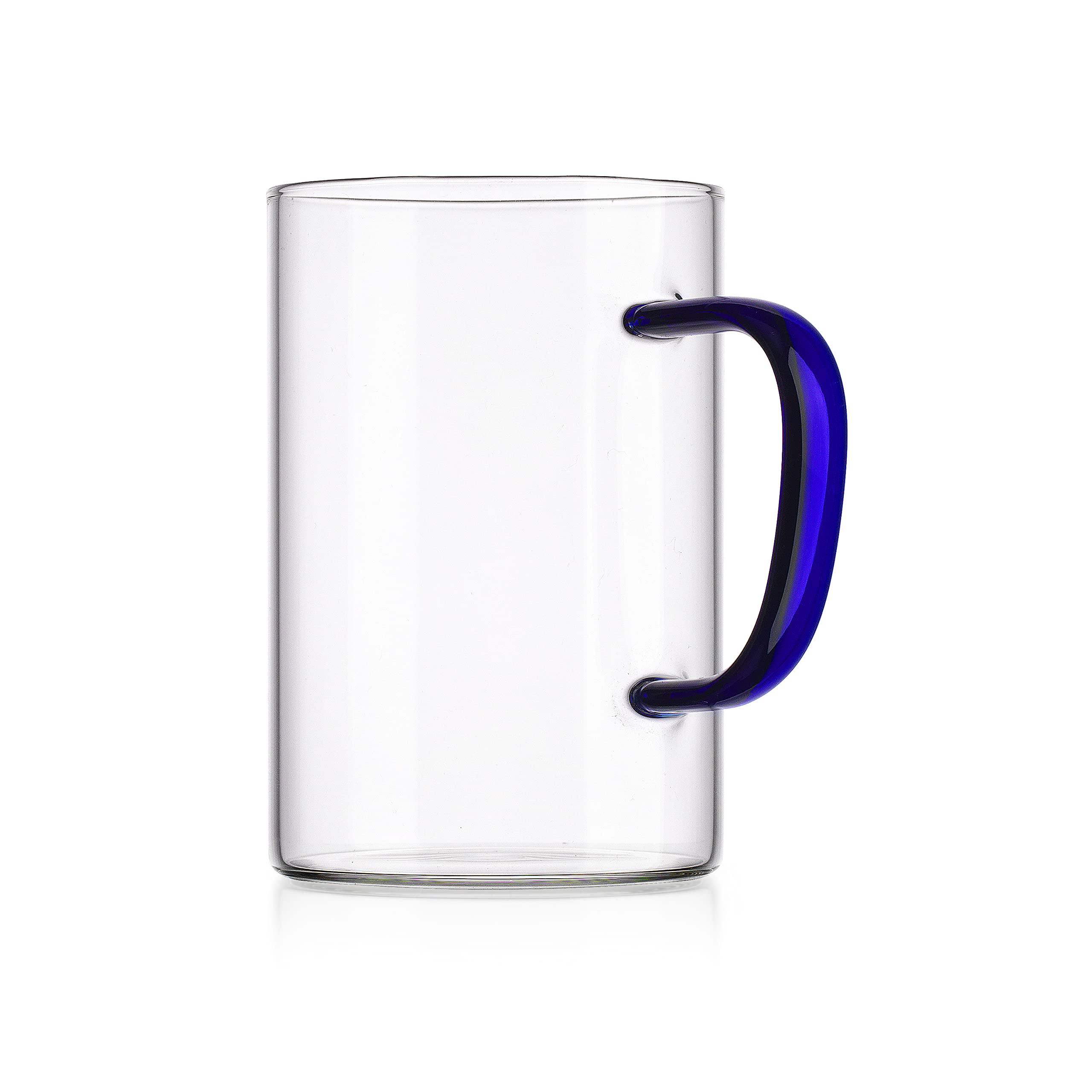 Glaver's Set of 2 Classic Coffee Mugs – Cups With Blue Colored Handles for Espresso, Tea – 17 Oz Coffee Mugs –Ideal for Any Modern Kitchen, Bar, Pub, Dishwasher safe