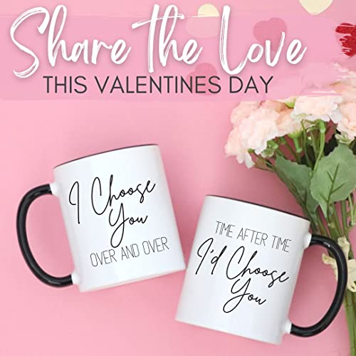 Celebrimo I Choose You Mr and Mrs Coffee Mugs Set - Anniversary Mug Gift for Husband, Wife - His and Her Engagement Gifts for Couples - Engaged, Marriage, Wedding Gifts for Bride and Groom, Couple