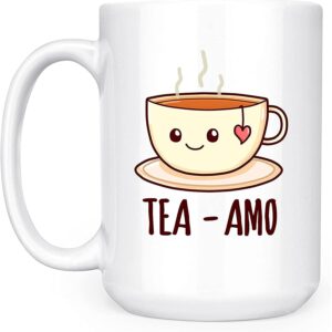 Artisan Owl Tea-Amo Pun Español Spanish I Love You Mug - 15oz Deluxe Double-Sided Tea Mug