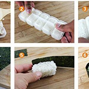 Happy Sales HSSM-NGRCLR, Japanese Nigiri Sushi Mold Rice Ball 5 Rolls Maker Press Bento Tool