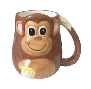 3d ceramics monkey coffee mug water tea cup with handle