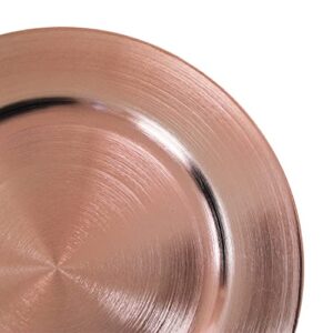 Metallic Rose Gold Charger Plates Rings - 12 pcs 13 Inch Plasic Round Wedding Party Decroation Charger Plates (Metallic Rose Gold, 12)