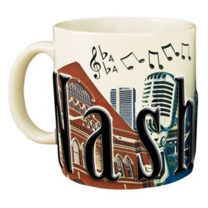 americaware - city of nashville souvenir ceramic coffee mug / cup - 18oz