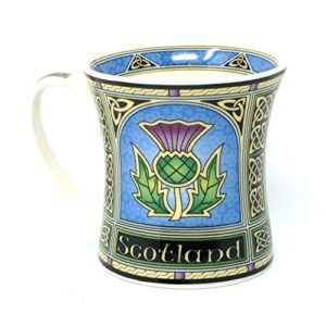 royal tara scotland mug with thistle - new bone china scottish porcelain cup, 325ml