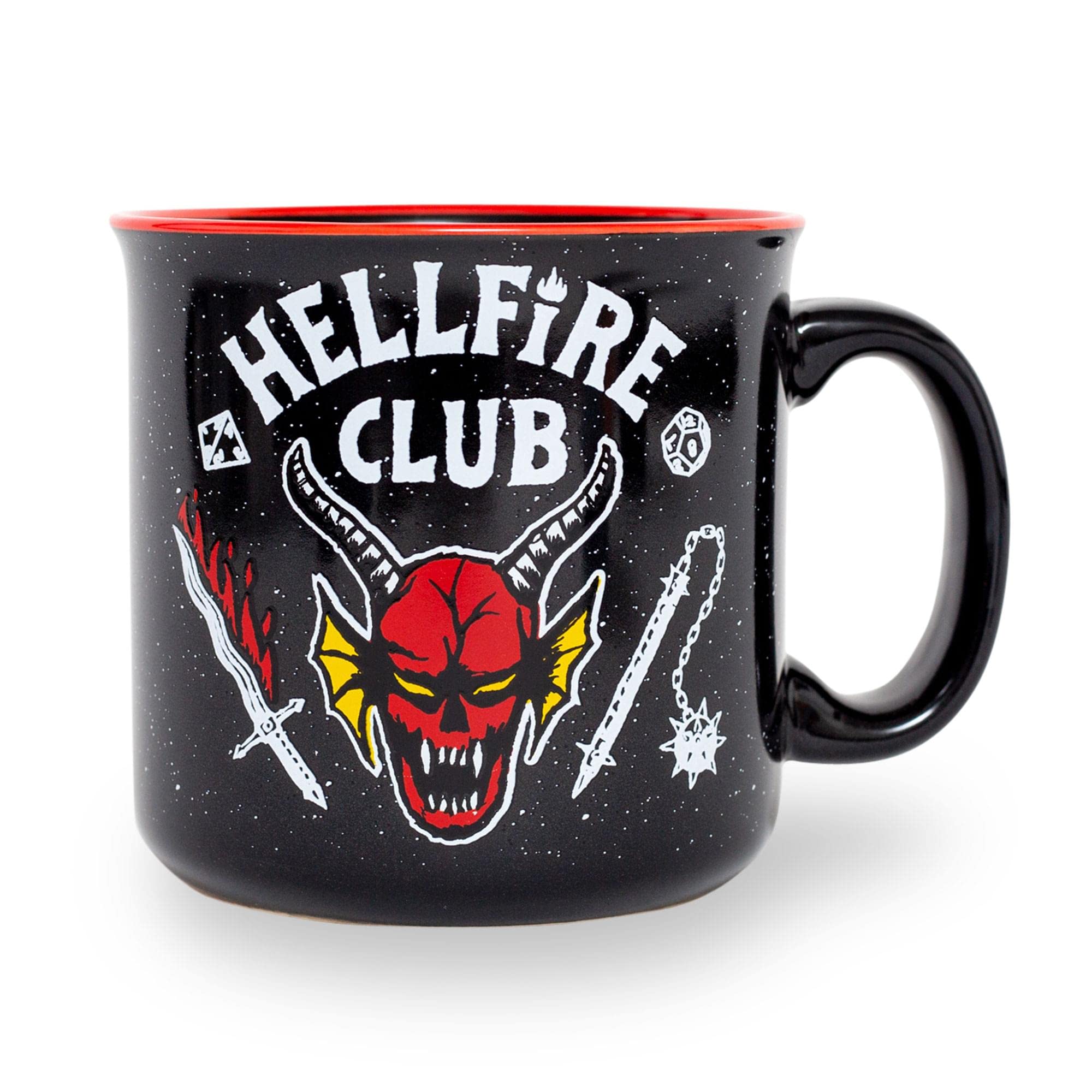 Silver Buffalo Stranger Things Hellfire Club Ceramic Camper Mug, 20 Ounces