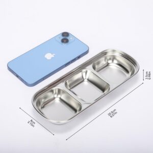 drizzle Sauce Dish Stainless Steel Soy Tomato Sauce Salt Vinegar Sugar Spices Flavor Condiment Dip Bowls Korean BBQ Home Kitchen Plates