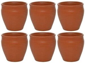 adhaata ceramic kulhar kulhad cups traditional indian tea chai coffee cup 6 oz (set of 6pc)