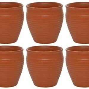 ADHAATA Ceramic Kulhar Kulhad Cups Traditional Indian Tea Chai Coffee Cup 6 OZ (Set of 6pc)