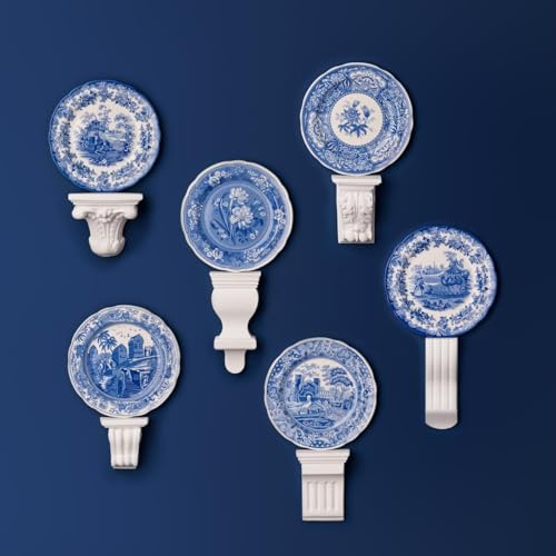 Spode Blue Room Collection Plates | Set of 6 | Dinner, Salad, Pasta, and Appetizer Plate | 10.5-Inch | Fine Earthenware | Microwave and Dishwasher Safe | Made in England (Zoological)