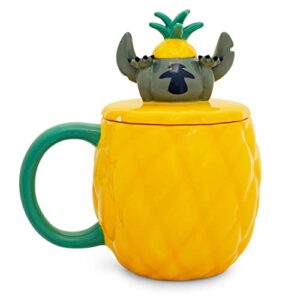 Disney Lilo & Stitch Pineapple 3D Sculpted Ceramic Mug With Lid | Holds 20 Ounce