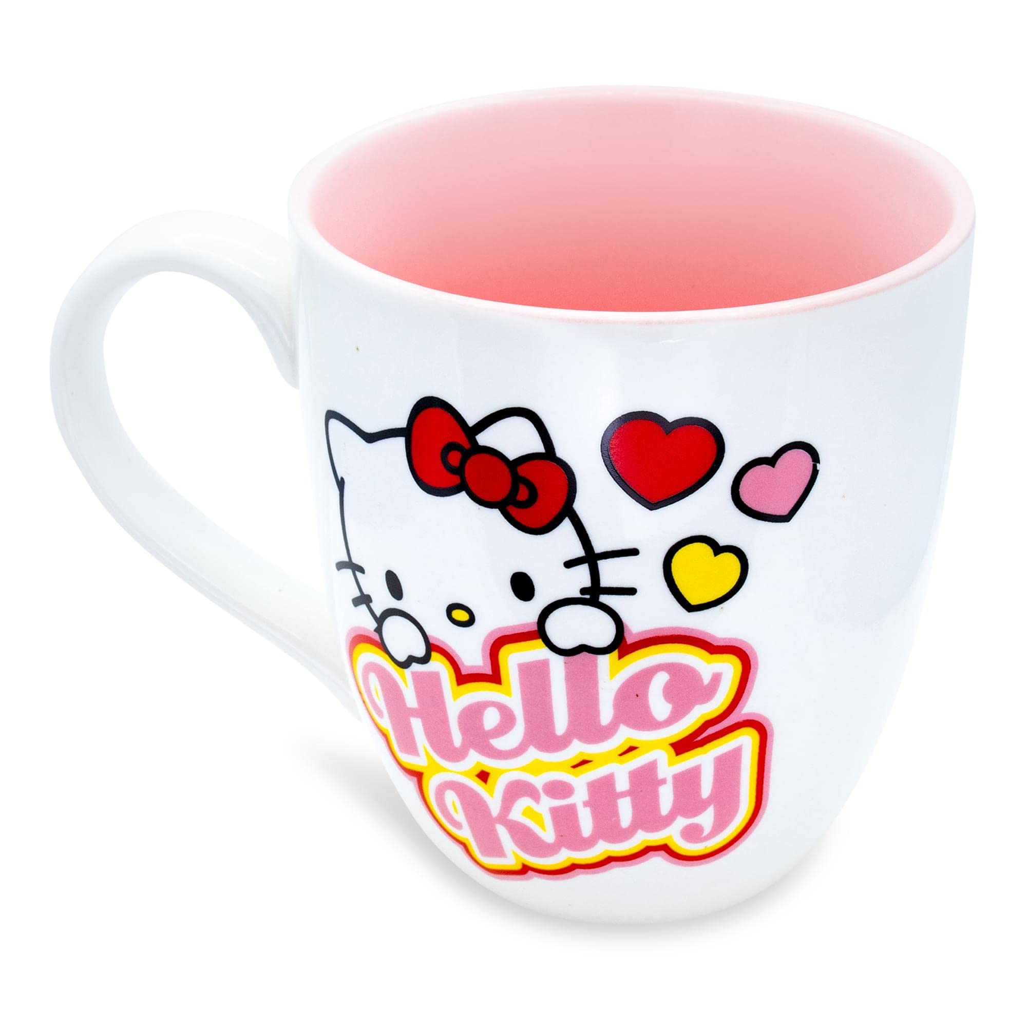 Silver Buffalo Sanrio Hello Kitty Hearts Ceramic Mug | Holds 18 Ounces