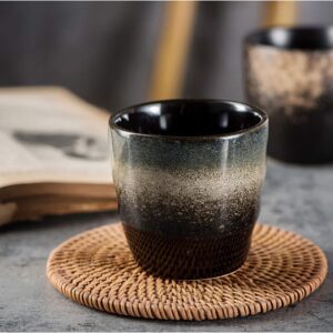 Lxuwbd- Ceramic Teacup, Kung Fu Tea Set, Coffee cup，Yerba Mate Set - Ceramic Mate CupSet of 4 (4-color, Ceramic cups)