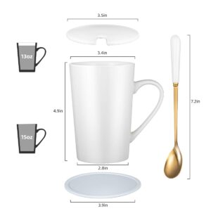 Fullcci -15oz Taurus Birthday Gift Ceramic Creative Constellation Zodiac Coffee Mug Set Capacity Upgrade Tea Cup for Cocoa Water Milk Juice (Taurus-White Gold)