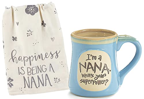 Nana Gifts Set Coffee Mug 18 oz And Nana Kitchen Dish Towel Bundle Grandma Gift for Nana Grandmother Mug Set