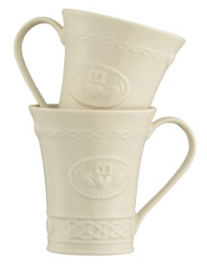 belleek group claddagh mug, 10-ounce, ivory, set of 2
