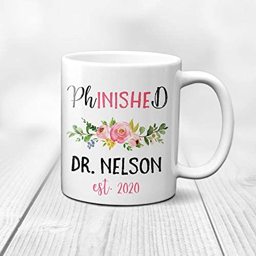 CANARY ROAD PhinisheD Coffee Cup | PhD Graduation Mug | Personalized PhD Gift | PHd Graduation Gift | Phinally Done | PhD Present