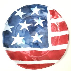Modern Southern Home Americana Salad Accent Plates, Set of 4 Different Patriotic Designs, 9 inches by 9 inches, Multicolor, 9x9